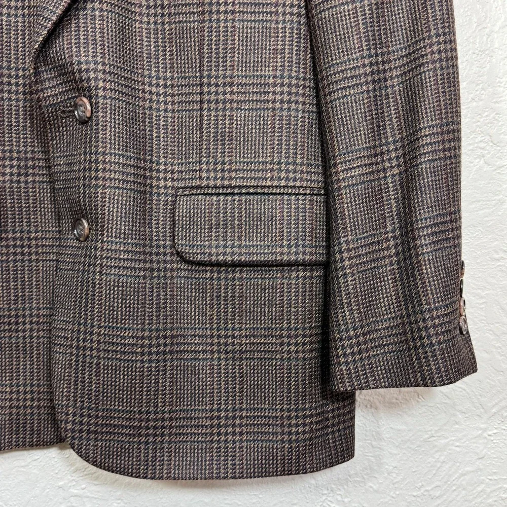 Vtg Oscar de la Renta Blazer Sport Coat 42 Plaid 80s 90s Wool Academia Old Money